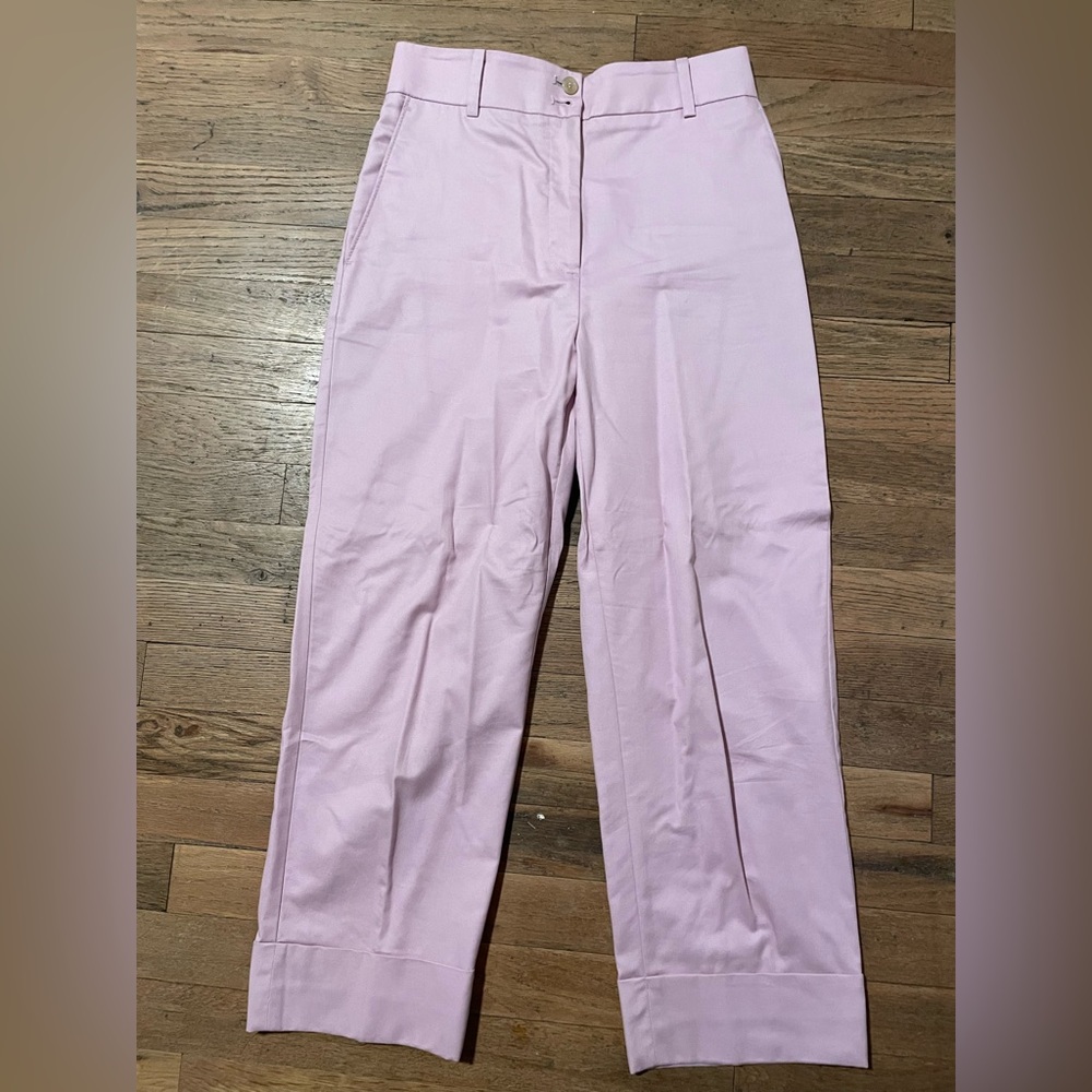 ANN TAYLOR: pastel pink high waisted wide leg dress pants